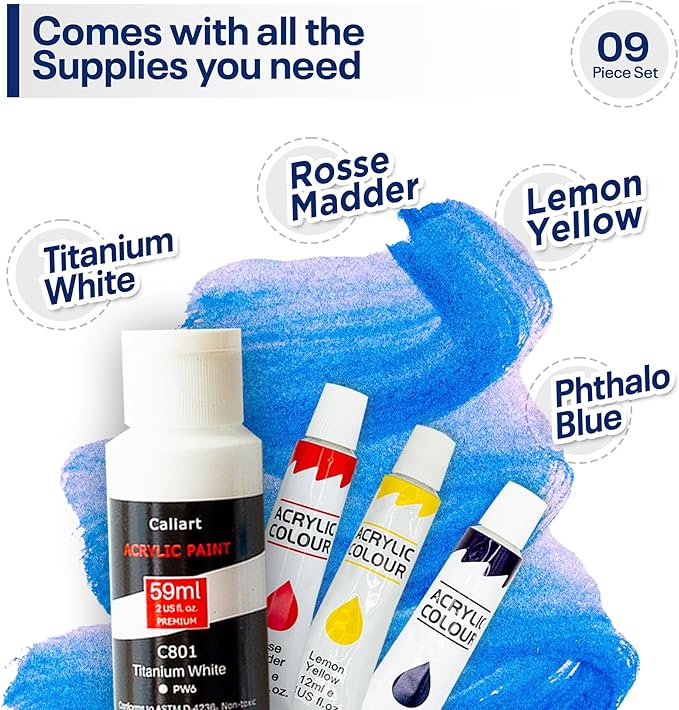 DIY Art Painting Kit for Adults – Learn to Paint Radiant Retriever with Video Tutorials – 9 Pieces Acrylic Paint Set for Adults –Perfect Christmas Crafts & Holiday Gifts for Art Lovers