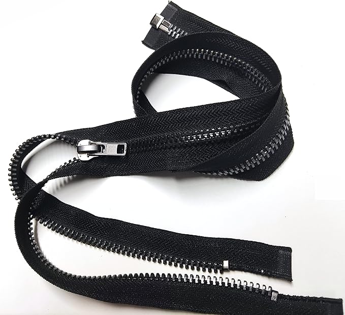Leekayer #10 27 Inch Separating Jacket Zipper Black Nickel Metal Zipper Heavy Duty Metal Zippers for Jackets Sewing Coats Crafts (27" Nickel)