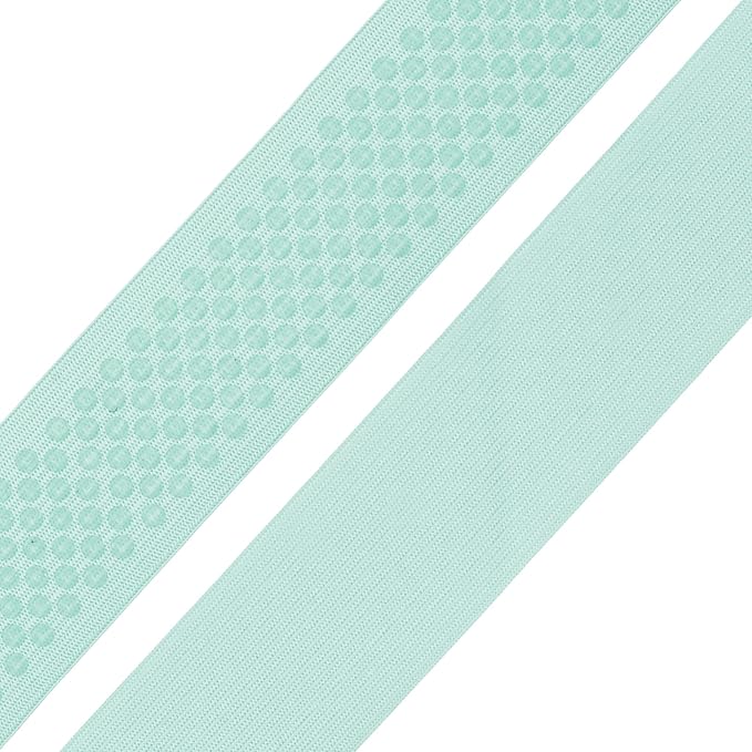 Mandala Crafts 2 Inch Elastic Silicone Gripper Tape for Clothing - 5 Yds Dotted Non Slip Elastic Band for Sewing - Mint Silicone Flat Fabric Stretchy Ribbon Straps