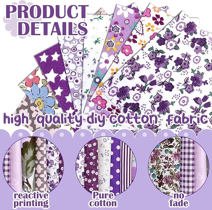 Ganeen 800 Pcs 4 x 4 Inch Cotton Fabric Squares Pre Cut Quilting Squares Printed Floral Patchwork Fabric Bundles for DIY Craft Sewing Clothing Accessory(Exquisite)