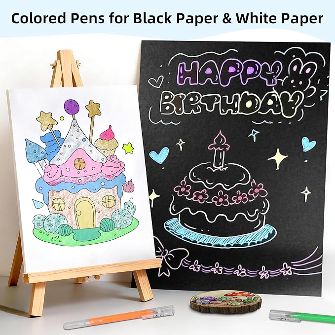 Gel Pens for Adult Coloring Book, 60 Colors Large Capacity Metallic Glitter Gel Ink Pens with Case, 1.0 mm Bullet Tip Smooth Writing, Artist Colored Gel Pen for Coloring Drawing Journaling