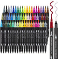 Tommax Art Markers Double Tip Brush Pens, 61Pcs Fine and Brush Pen Markers Set for Kids Adults Artists Painting, Coloring, Sketching, Multicolor