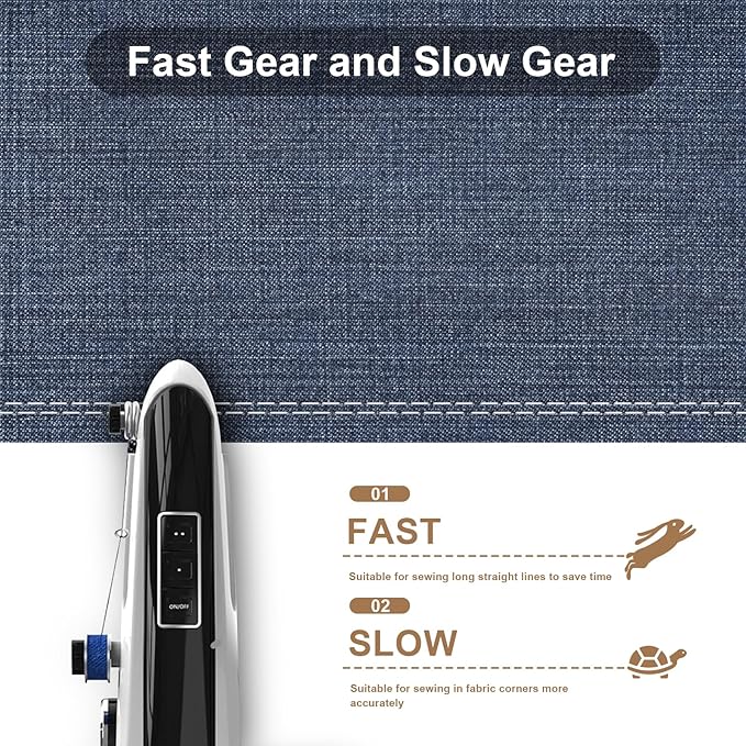 Handheld Sewing Machine, Portable Hand Sewing Machine with Sewing Kit, Dual Speeds, Easy to Use for Adults and Beginners, Ideal for Sewing Clothes, Fabrics and DIY