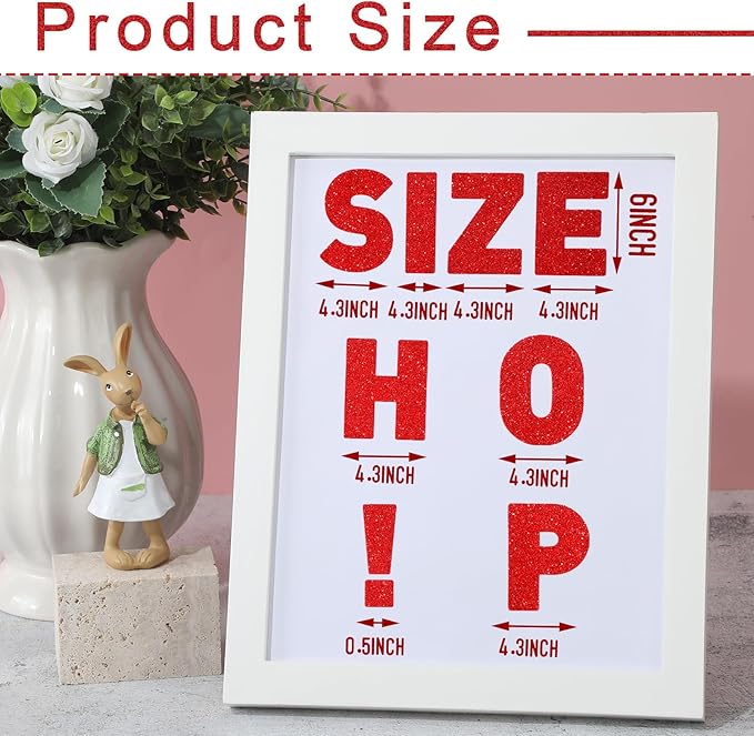 Harloon 232 Pcs 24 Sheets Large Glitter Letter Stickers Big Font Alphabet Letter Self Adhesive Letters Kit Mailbox Stickers for Mailbox Bulletin Boards Classroom Home(Red,6 Inch)