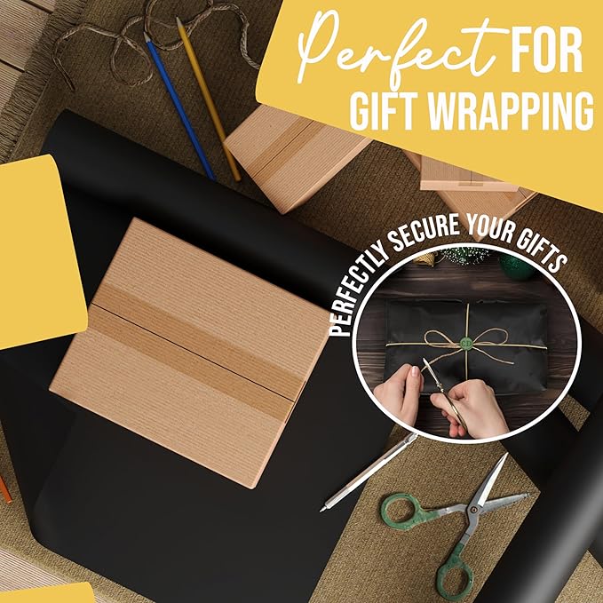 Crown Display Black Kraft Paper Roll - 17.75" X 1320" (110' Ft) - Colored Wrapping Paper - Shipping & Packing Paper - Craft Supplies
