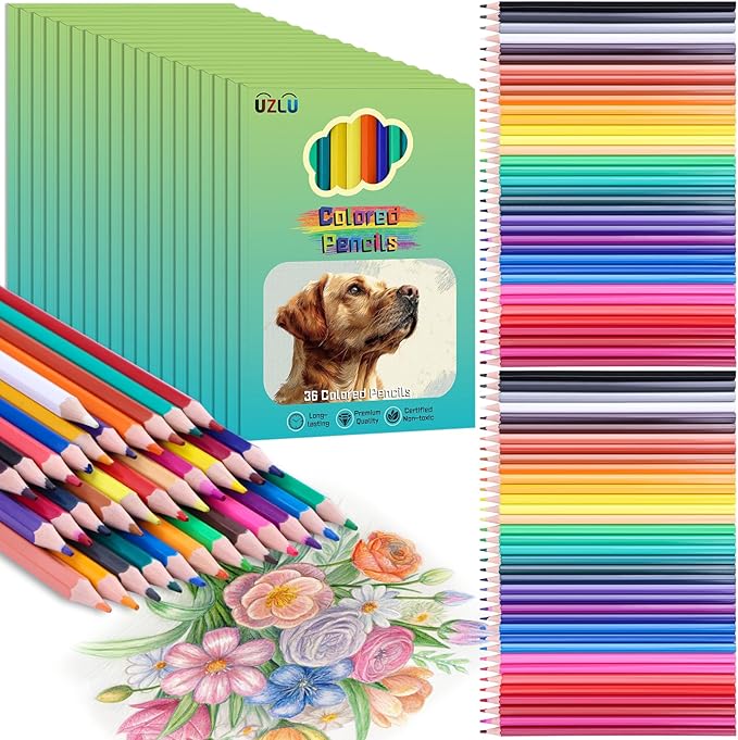 1080 Count Colored Pencils Bulk, 30 Packs Colored Pencils, 36 Colors Pre-sharpened Coloring Pencils for Adults, Bulk School Supplies for Teachers, Classroom Prizes, Drawing Sketching Shading