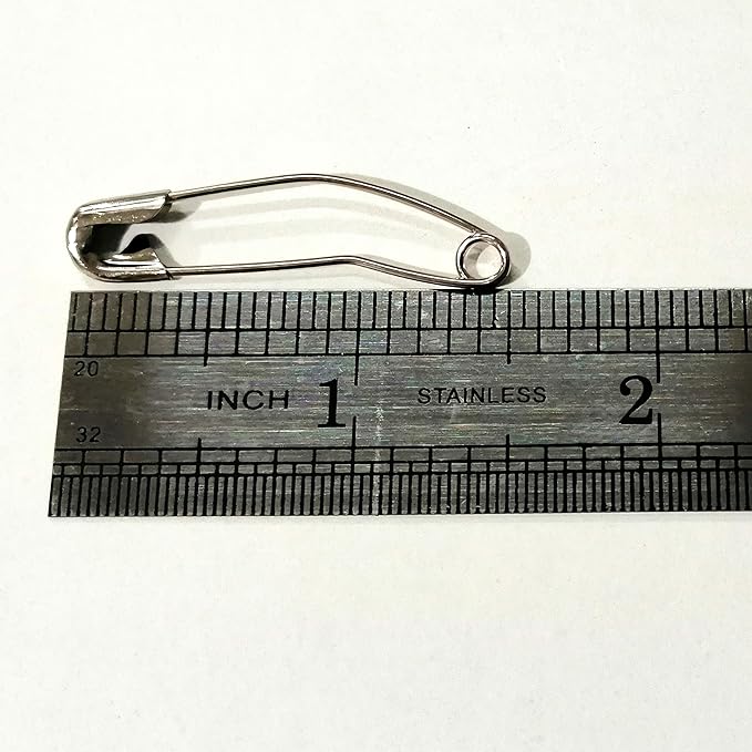 iNee Curved Safety Pins, Quilting Basting Pins, Nickel-Plated Steel, Size 2, 100 Count