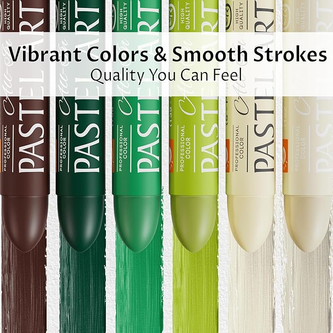 6 Pack Jumbo Oil Pastels Set (14 x 84 mm), Soft Oil Pastels with Vibrant Colors, Great Blending and Layering, Pastel Crayons for Professional Artists and Hobbyists, Lemon