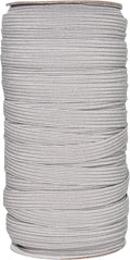Mandala Crafts 10mm 50 Yds Roll of Gray Elastic Bands for Sewing - 3/8 Flat Elastics Cord - 3 8 Inch Braided Stretch Straps for Crafting