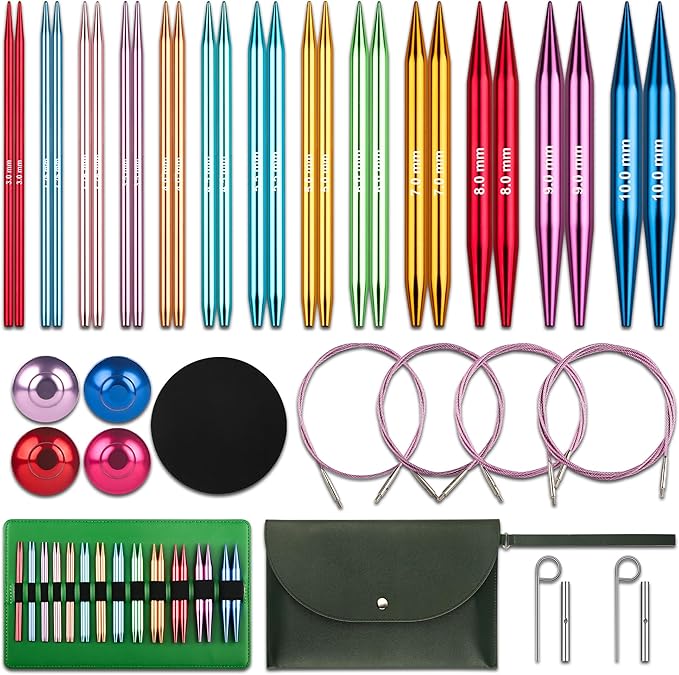 Interchangeable Circular Knitting Needles Set - 13 Pairs | Premium & Accessories | Knit Picks Interchangeable Needles | Circular Knitting Needles for Expert Crafting(Multicolored)