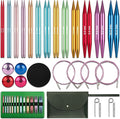 Interchangeable Circular Knitting Needles Set - 13 Pairs | Premium & Accessories | Knit Picks Interchangeable Needles | Circular Knitting Needles for Expert Crafting(Multicolored)