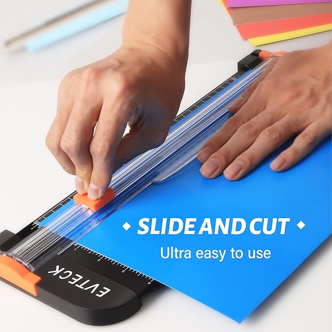 EVTECK 4 Pack Paper Cutter Blades Replacement for Paper Trimmer Slider with Safe Hidden-Blade Design