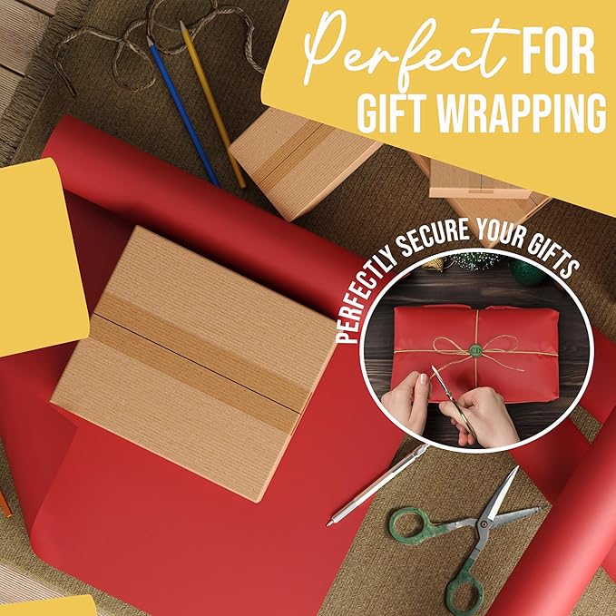 Crown Display Red Kraft Paper Roll - 36" X 1320" (110' Ft) - Shipping & Packing Paper