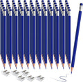 120 PCS Dark Blue Checking Pencils Erasable Colored Pencils with Eraser Pre-Sharpened 2 HB for Checking, Grading, Tests & Office/School Supplies (Dark Blue)