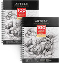 ARTEZA Sketch Book 2-Pack, 9x12 Inches – 200 Sheets, Spiral Bound, 68 lb Acid-Free Drawing Pad for Adults, Teens & Artists for Sketching