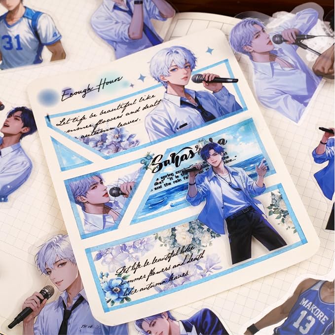 Alideco 120pcs Scrapbook Stickers Vintage Fashionable Youthful boy Scrapbooking Junk Journal Crafts Embelishment Decoration Stickers (nianshaoyouwei)