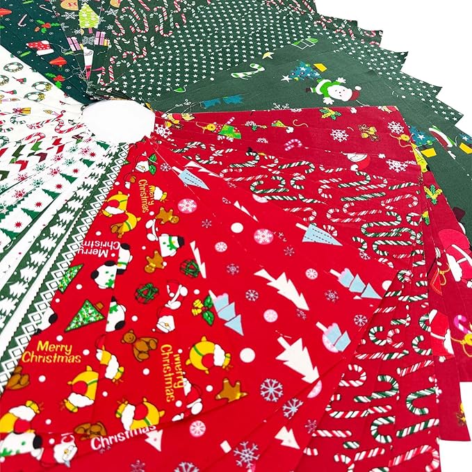 Christmas Layer Cake Fabric Bundles,10x10 Inch Precut Quilting Squares,100% Cotton Craft Fabric with 14 Holiday Patterns(42Pcs)