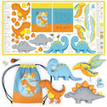 kullaloo Sewing kit for Kids Beginners - DIY Craft for Girls & Boys - Cut & Sew Fabric Panel Dinosaur (Dino Friends)