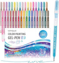 Glitter Gel Pens, 36 Pack Colored Pens for Black Paper & White Paper, 1.0mm Point Pens, Large Capacity Ink Pens for Coloring, Writing, Drawing, Journaling, Note Taking, Office, Home
