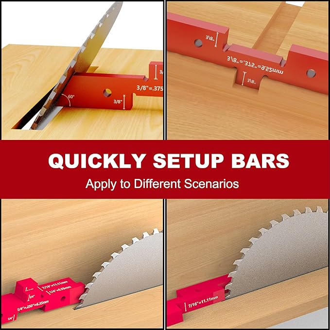 Setup Blocks Woodworking, 14 Pcs Precision Aluminum Router Table Setup Bars(Each Block has Different Thickness), Set up Blocks for Woodworking and Router Table Saw Accessories