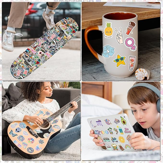 Arme 600 PCS Stickers Pack，Cute Colorful Waterproof Stickers，Vinyl Art Stickers.Stickers for Water Bottles,Skateboards and Notebooks, Laptop Sticker for Teens Girls Kids Adults