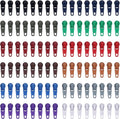 DOITEM 96Pcs Zipper Repair Kit: 3# Zipper Pull Rescue Kit for Clothing, Jackets, Purses, Luggage (12 Colors)
