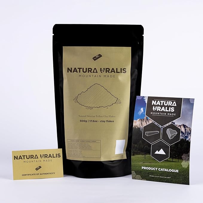 Siberian Yellow Clay Flakes | 17.5oz of Natural Yellow Clay, Pastel to Golden Yellow - Amazing Crunch, Satisfying Earthy, Velvety and Firm Texture, ASMR Sensation