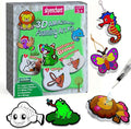 skyenchant Aqua 3D Foaming Art Kit for Kids, Paint by Number Craft with Inflatable Animals, Creative Gift for Girls & Boys Ages 4-10, Christmas Birthday Stocking Stuffer (Animal Friends)
