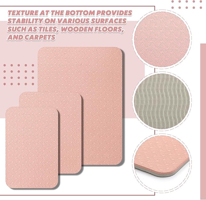 3 Pcs Sewing Machine Muffling Mat Pedal Mat Sewing Machine Pad No Slip Rubber Stay in Place Mats for Calms Vibration (Pink Gray,15 x 20 Inch,14 x 9 Inch,14 x 11 Inch)