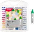 MONAMI Oil Pastels, Jumbo Size Hexagonal Shape Oil Pastels for Kids and Students with Handy Carrying Case, 24 Vivid Colors Pack