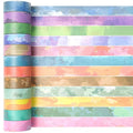 YUBX Watercolors Washi Tape Set 12 Rolls Pastel Colors Masking Macaron Graphic Decorative Tapes for Arts, DIY Crafts, Journals, Planners, Scrapbook, Wrapping