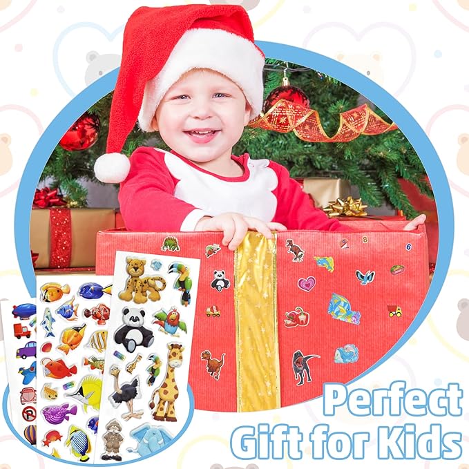 696 PCS 3D Puffy Stickers for Kids – 28 Sheets of Reusable Foam Designs with Animals, Dinosaurs, Sports, Vehicles & More, Waterproof Decorations for Toddler Crafts, Scrapbooks & Classroom Rewards