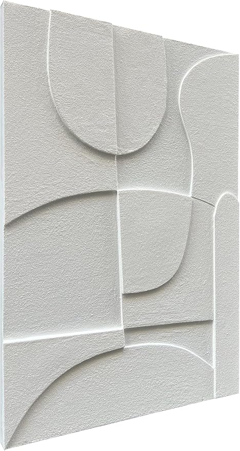 Limiyer Art White Abstract Texture Art Oil Painting 36x24 Inch Modern Minimalist Wall Decoration