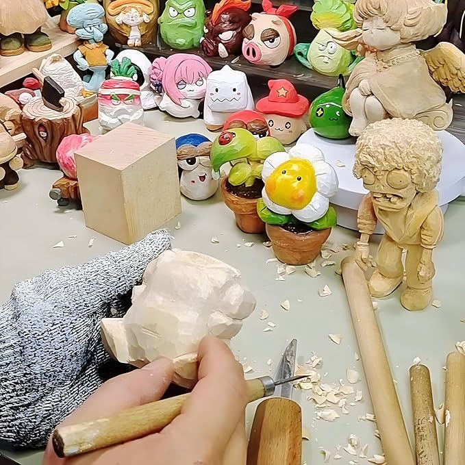 19PCS Basswood Carving Blocks，4 Different Sizes Whittling Wood Blocks，Soft Carving Basswood Kit for Crafts Beginners
