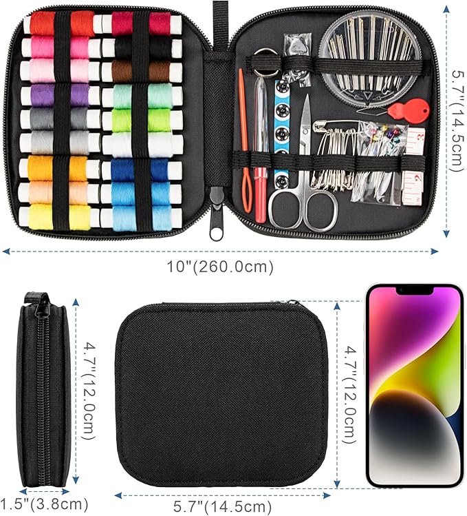 OKOMER Sewing Kit, Sewing Kit for Adults, Needle and Thread Kit, Travel Sewing Supplies,Small Mini, Basic, Beginner, Gifts for Women,Stocking Stuffers for Teen Girls,Christmas Gifts for Grandkids, (M)