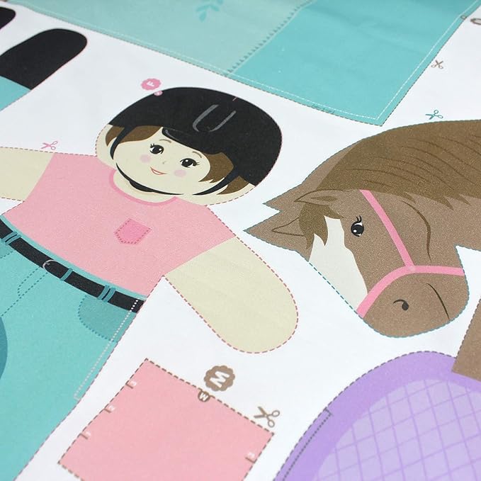 kullaloo Horse-Themed Fabric Panel Sewing Kit ✦ Cut & Sew DIY Project for Kids & Beginners ✦ Includes 8 Projects – Great for Girls, Boys, and Family Craft Time (Horse Love)