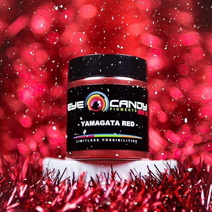 Eye Candy Pigments Premium True Red Mica Powder - Yamagata Red (50gr) - for Epoxy, Resin, Soap, Paint, Woodworking, Acrylic Pouring, Bath Bombs, Fishing Lures - DIY Arts and Crafts Additive