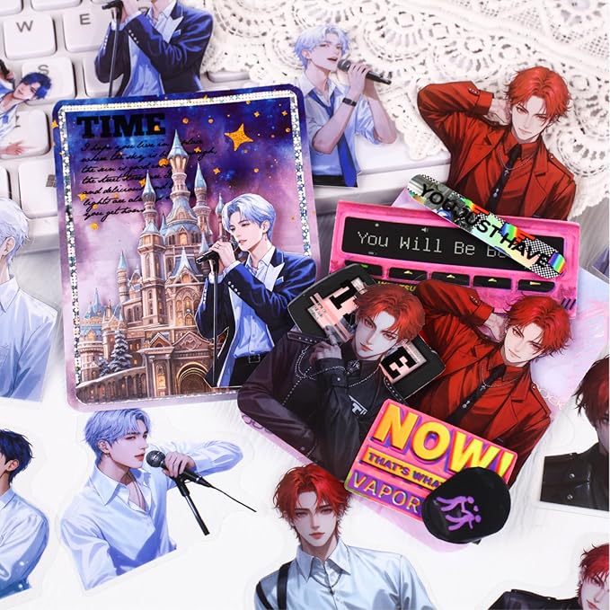 Alideco 120pcs Scrapbook Stickers Vintage Fashionable Youthful boy Scrapbooking Junk Journal Crafts Embelishment Decoration Stickers (nianshaoyouwei)