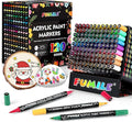 FUMILE 120 Colors Acrylic Paint Markers Dual Tip(Fine and Brush Tip), Acrylic Paint Pens paint Marker for Wood, Rock, Plastic, Glass, Ceramic, Canvas.Acrylic Markers Set for Art Supplies.