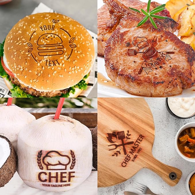 Custom Branding Iron for Wood Personalized Electric Logo Metal Branding Iron Durable Leather Iron Stamp Wedding Gift Handcrafted by Design for Meat Wood Paper Plastic-4"