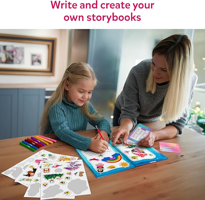 Skillmatics Storybook Art Kit - Create Fairytale Stories, DIY Craft & Writing Kit with 300+ Stickers, Scrapbooking & Journal Activity, Christmas Gifts for Kids Ages 5, 6, 7, 8, 9, 10