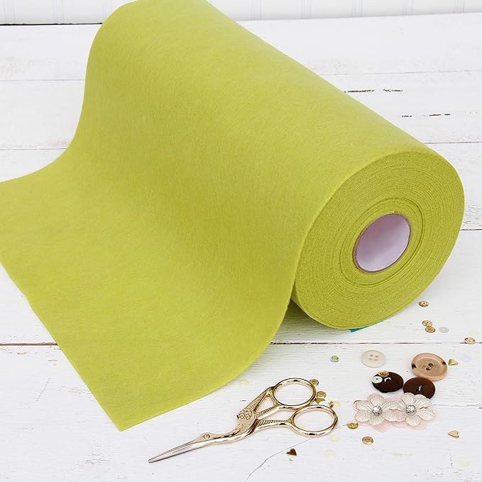 Threadart Premium Felt Roll - 12" x 10yd - Moss Green | Soft Wool-Like Feel | 1.2mm Thick Fabric for DIY Crafts, Sewing, Crafting Projects | Compatible with Cricut Maker