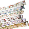 Floral Trellis PET Tape Set - 6 Rolls of Seamless Vintage Balcony & Vine Designs with 1 Metal Clip, Self-Adhesive Waterproof Decorative Tapes for Scrapbook Journal and DIY Décor