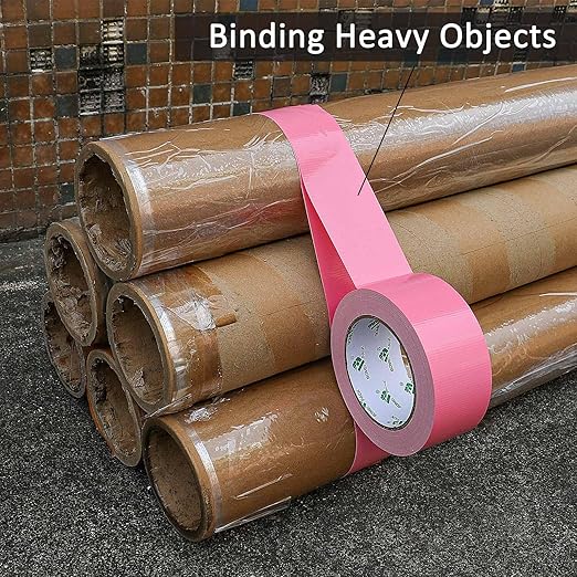 BOMEI PACK Color Duct Tape Pink, Heavy Duty Strong Industrial Duct Tape 9mil x 1.88inch x 30yds for Packing and Repairing