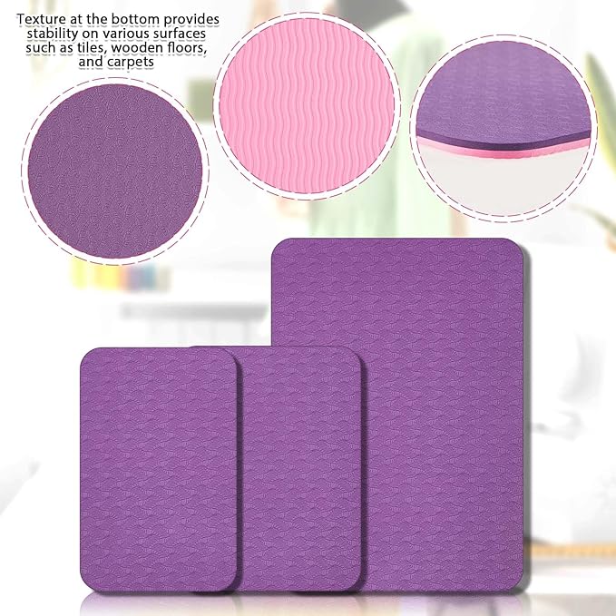 3 Pcs Sewing Machine Muffling Mat Pedal Mat Sewing Machine Pad No Slip Rubber Stay in Place Mats for Calms Vibration(Pink Purple,15 x 20 Inch,14 x 9 Inch,14 x 11 Inch)