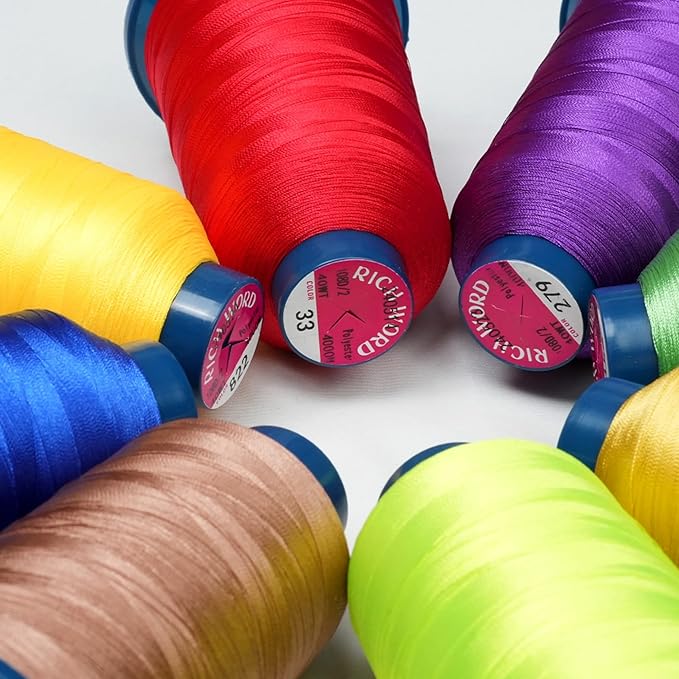 Richword Selected Embroidery Machine Thread 60 Colors 40WT (108D/2) Polyester Thread Kit Each Cone 4000M (4374Y) — Advanced Set for Detailed & Gradient Embroidery Work