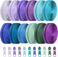 Syhood 36 Yards 12 Pieces #5 Sewing Zippers Tapes Assorted Nylon Lightweight with 120 Plastic Zipper Sliders for Women Men Sewing Supplies(Multi Color)