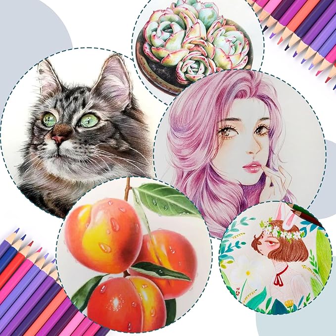 120 Colored Pencils for Adult Coloring Books, Perfect for Coloring, Oil-Based Cores Pencils Set with Zipper Case, Eraser and Sharpener Coloring Pencils for Adults, Beginners,Artists
