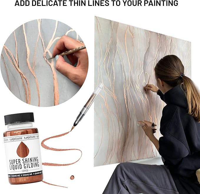 Liquid Gold Leaf Paint - Alcohol Based Fast Drying Bright Gold Liquid Leaf, 0.68 fl oz (20 ml)