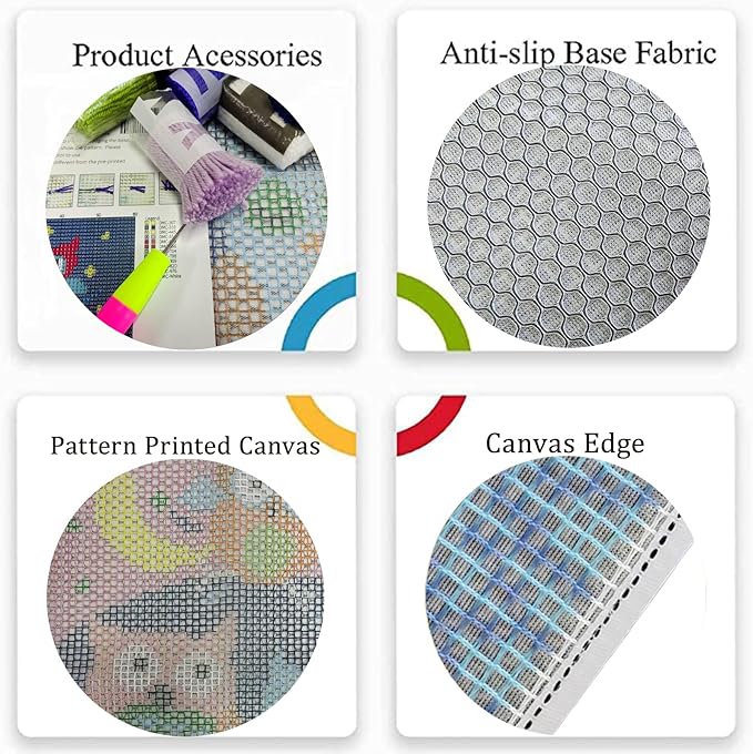 MIAOLLUN Latch Hook Kits, Tapestry DIY Crochet Yarn Kits with Preprinted Pattern for Kids Adults and Beginners 52X38cm/20.4 X15 Inch